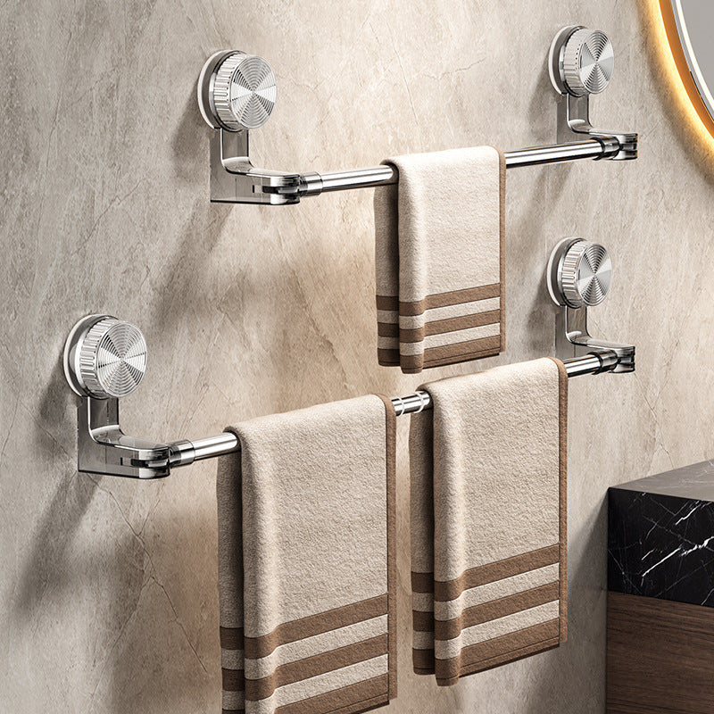 Rotating Retractable Towel & Shoe Rack – Punch-Free Corner Bathroom Storage Rod with Vacuum Mount