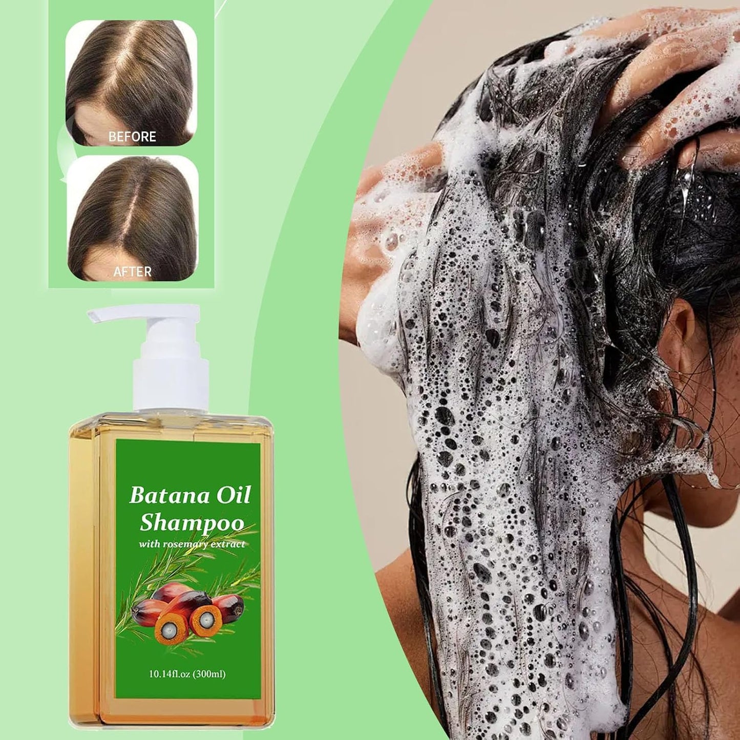 Batana Oil Shampoo for Hair Growth with Rosemary Extract š±āØ (100% Pure & Natural) - Buy 1 Get 1 Freeš„š„