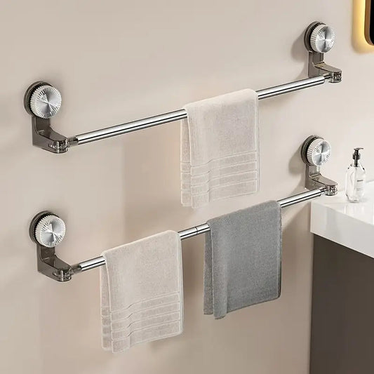 Rotating Retractable Towel & Shoe Rack – Punch-Free Corner Bathroom Storage Rod with Vacuum Mount