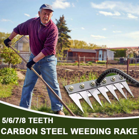 Teeth Carbon Steel Garden Weeding Rake