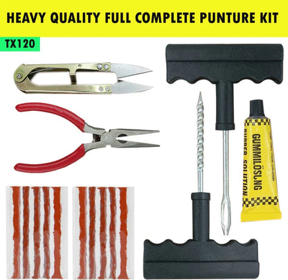 6-in-1 Universal Tubeless Premium Tire Puncture Repair Kit