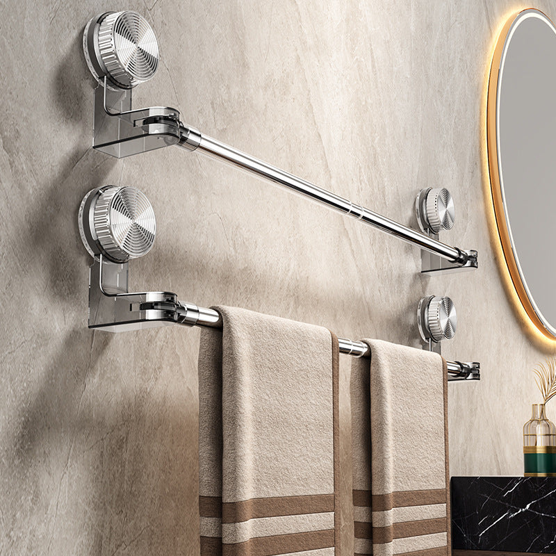 Rotating Retractable Towel & Shoe Rack – Punch-Free Corner Bathroom Storage Rod with Vacuum Mount