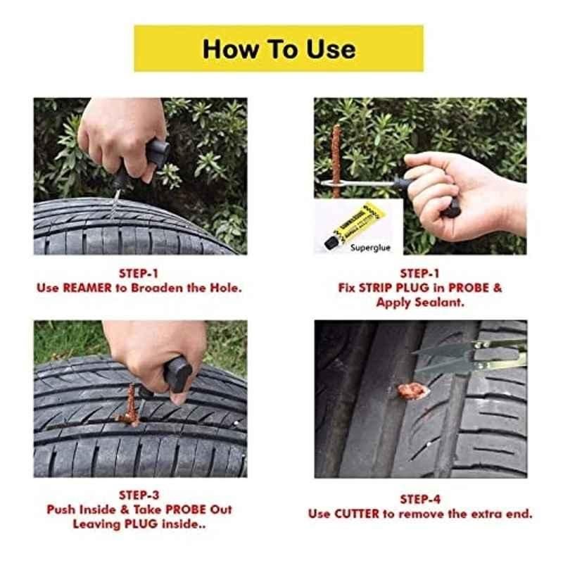 6-in-1 Universal Tubeless Premium Tire Puncture Repair Kit