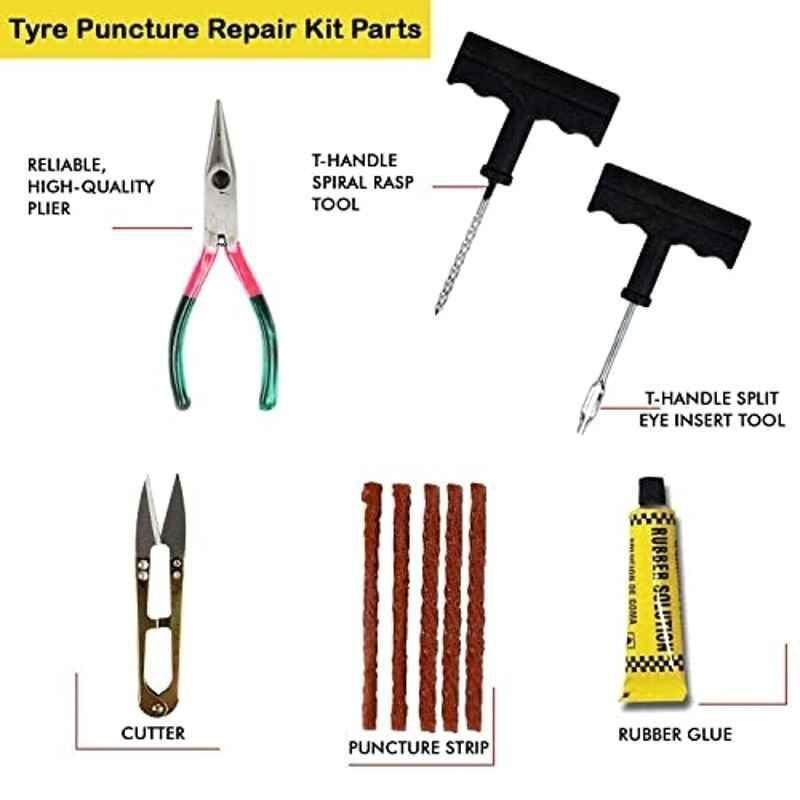 6-in-1 Universal Tubeless Premium Tire Puncture Repair Kit