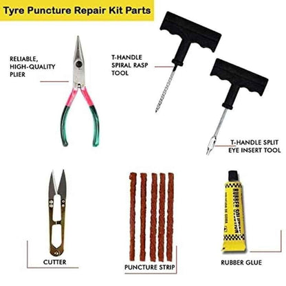 6-in-1 Universal Tubeless Premium Tire Puncture Repair Kit