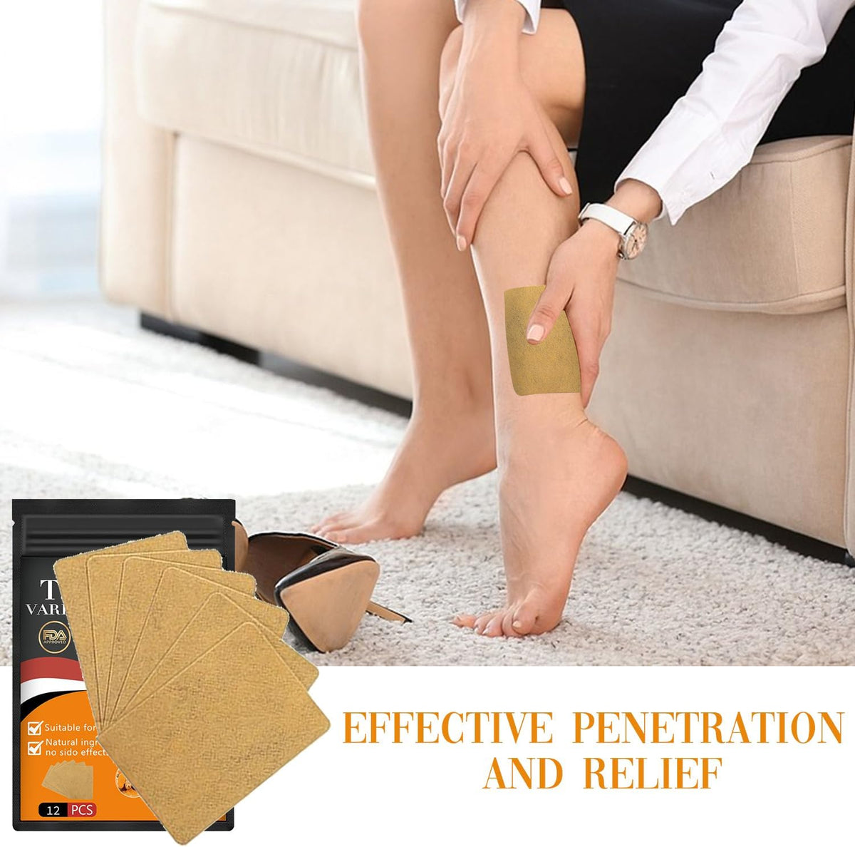 Turmeric Instant Relief Varicose Vein Patches - Buy 5 & Get 5 FREE 🤩⏰