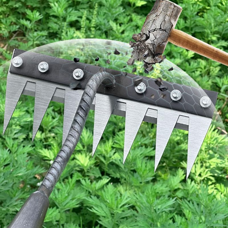 Teeth Carbon Steel Garden Weeding Rake