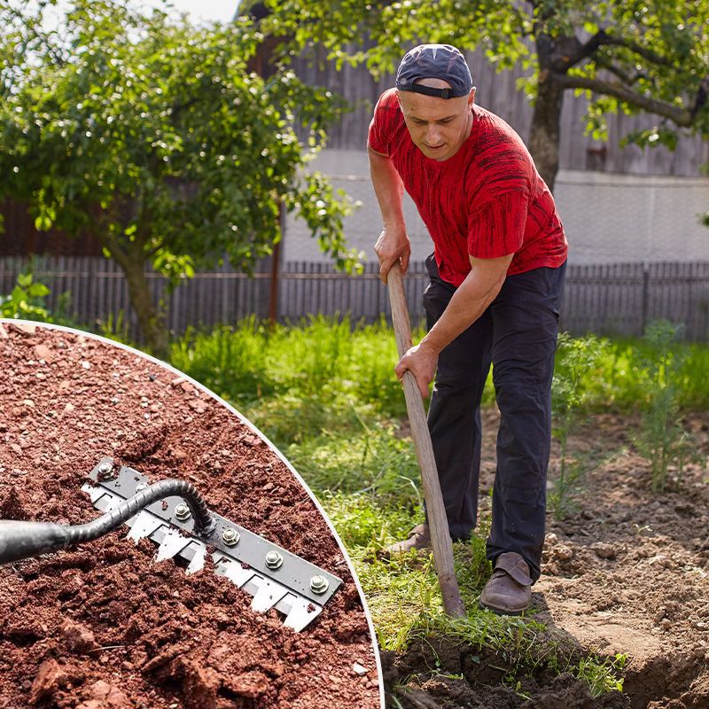 Teeth Carbon Steel Garden Weeding Rake
