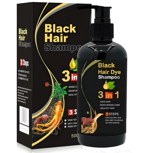 ✨The New-Black Hair Dye Shampoo Instant 3 in 1-100% Black Coverage - Buy 1 Get 1 Free 🔥