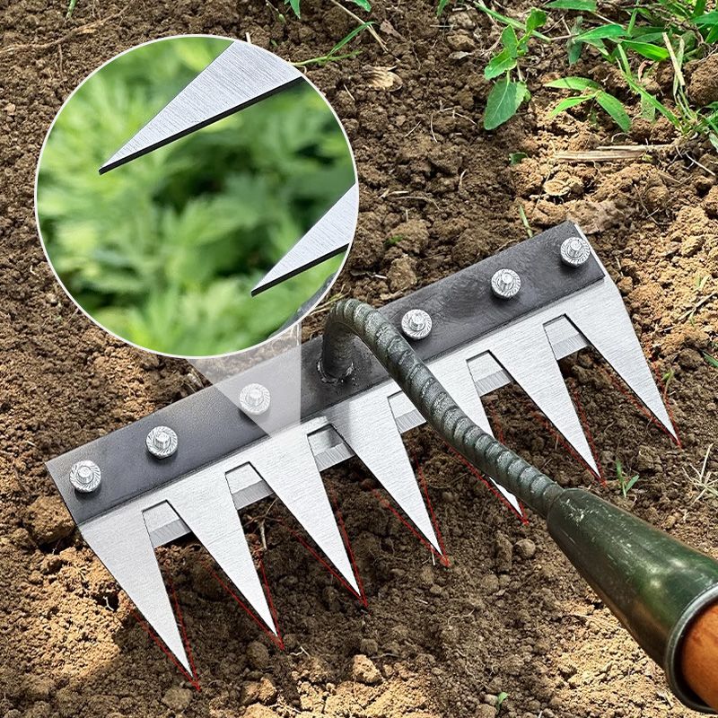Teeth Carbon Steel Garden Weeding Rake