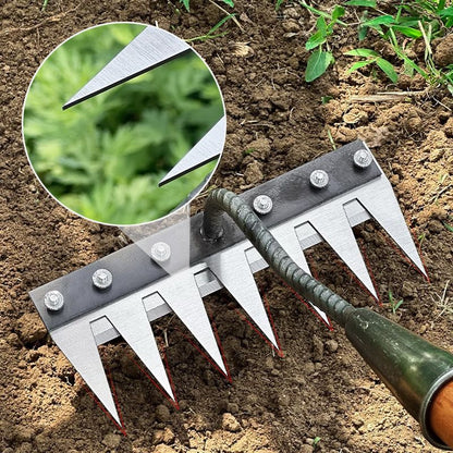 Teeth Carbon Steel Garden Weeding Rake